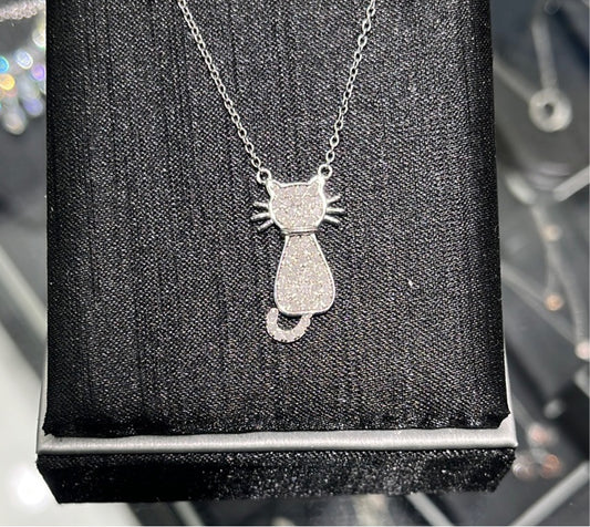 Cat Necklace 0.66ctw. 925S - 52457
