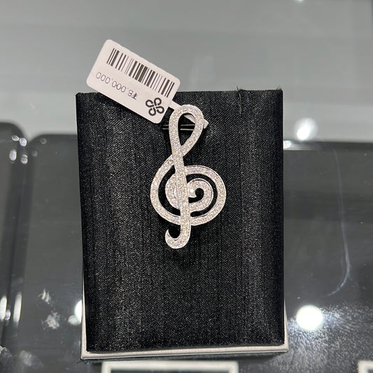 Treble Clef Pin 1ctw. 14KW - 11162