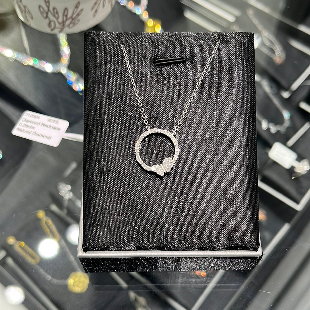 Diamond Necklace 0.26ctw. 925S - 212004