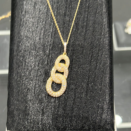 3 Oval Pendant 0.75ctw. 14k - 10469
