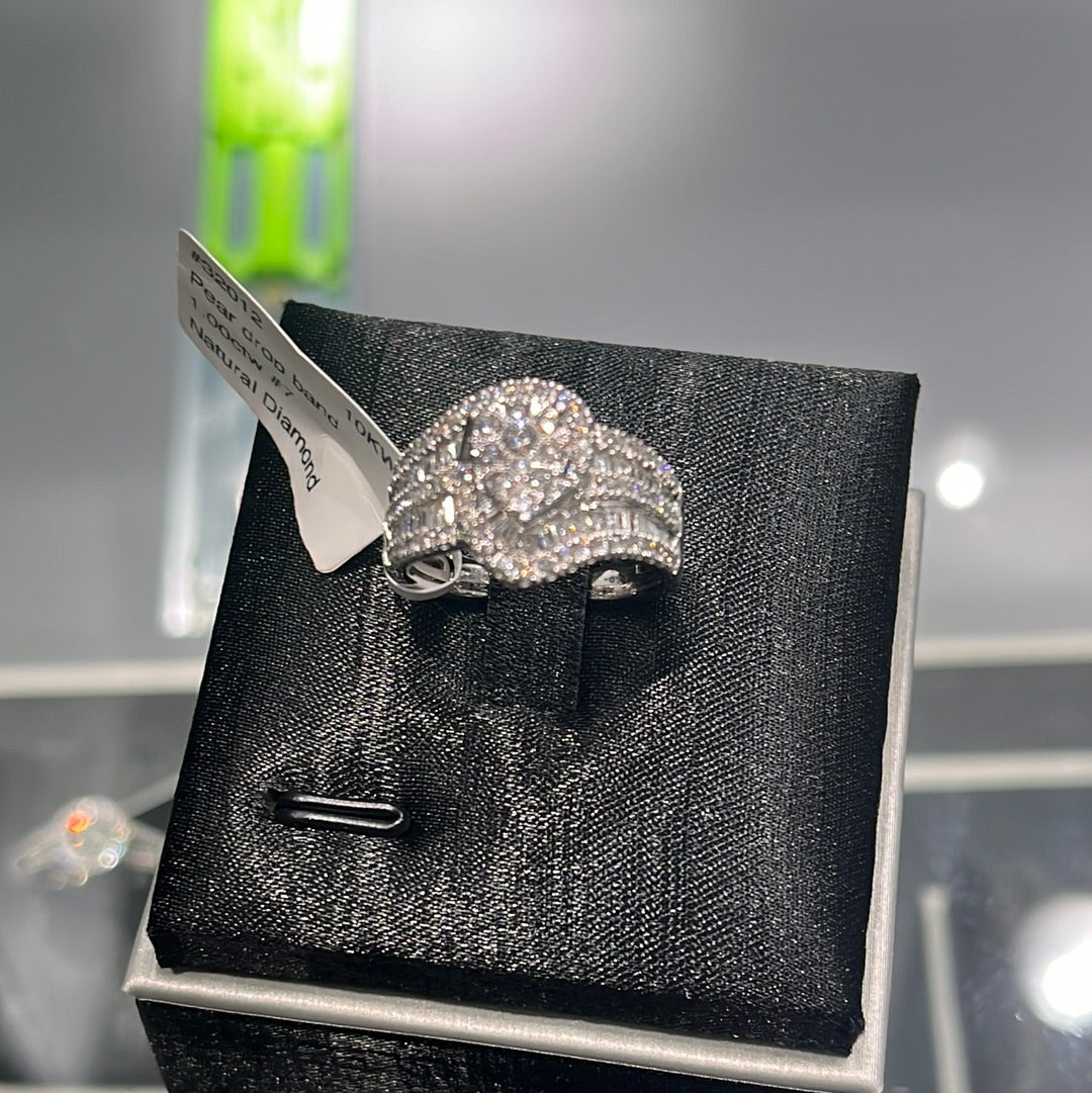 Pear drop band - 10KW - 1.00ctw #7 - G/SI2 - Natural Diamond - 32012