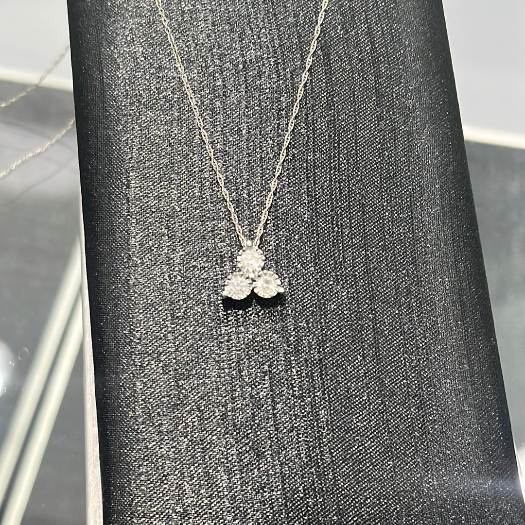 3-stone Necklace 0.21ctw. G. I. 10KW - 90535