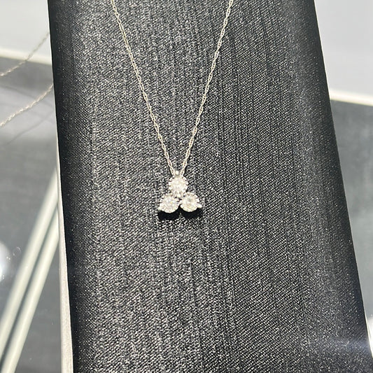 3-stone Necklace 0.21ctw. G. I. 10KW - 90535