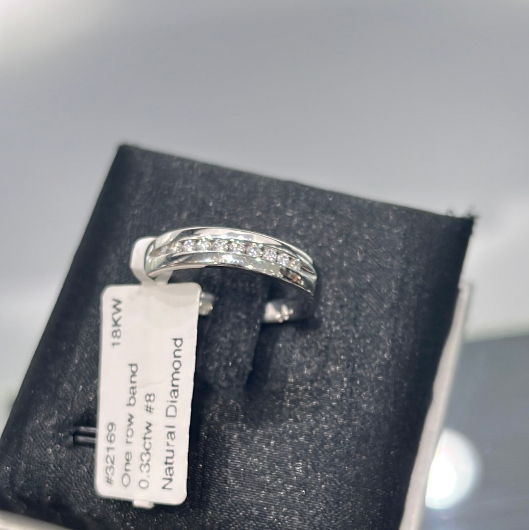 One row band - 18KW - 0.33ctw #8 - Natural Diamond - 32169