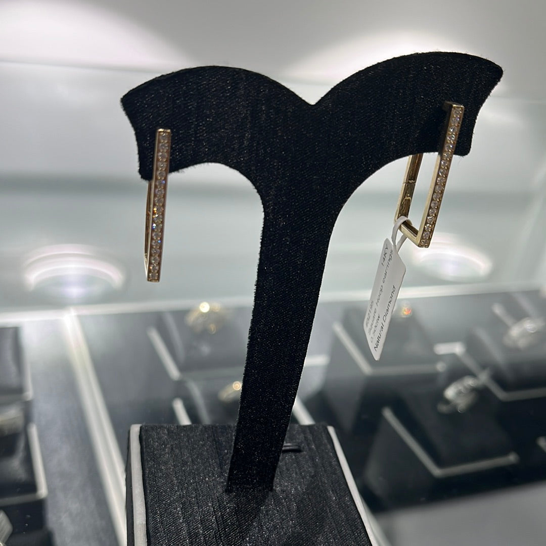 Square Hoop earrings - 14KY - 0.50ctw - Natural Diamond - 32195