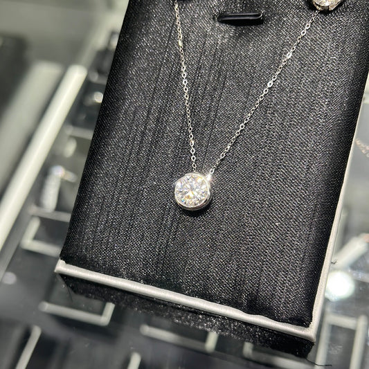 Solitaire Necklace 2ct. E. VVS1. 14KW - 20193