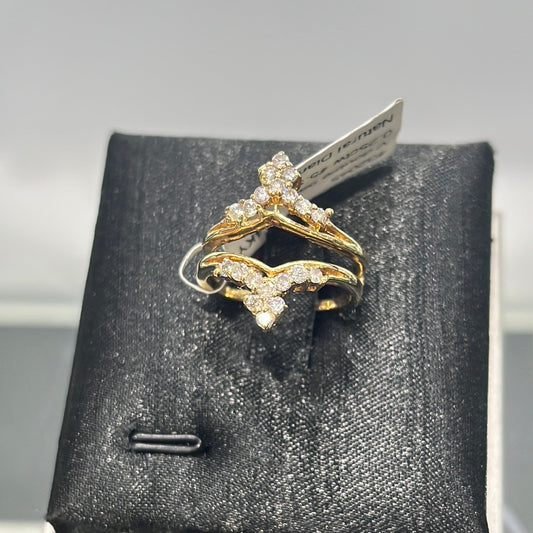 V double band - 14KY - 0.25ctw #5.5 - Natural Diamond - 32045
