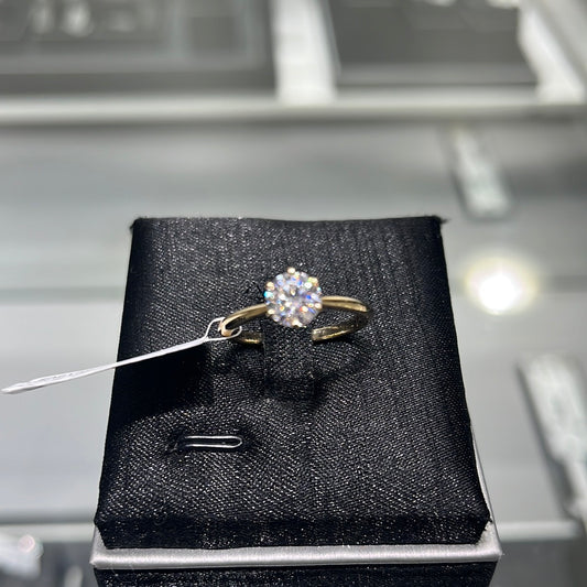 Solitaire - 14KY - 1ct E VVS1 - Moissanite #7 x - 32132