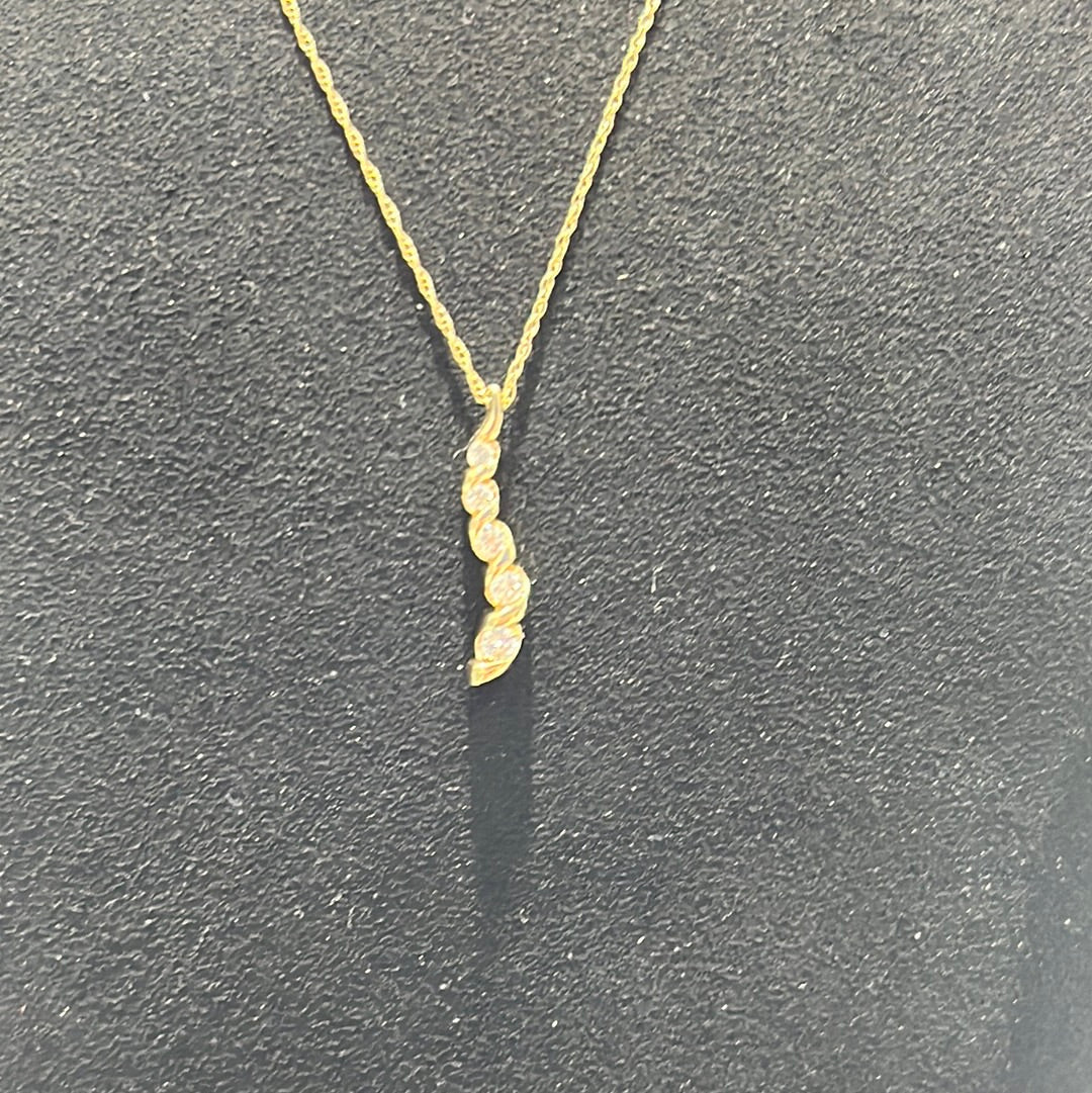 Journey Necklace 0.25ctw. F. VS1. 14KY - 11972