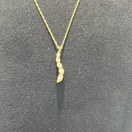 Journey Necklace 0.25ctw. F. VS1. 14KY - 11972