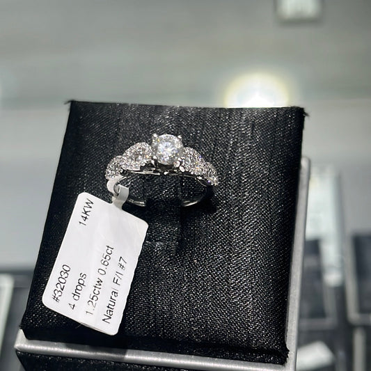 4 drops - 14KW - 1.25ctw 0.65ct - Natural F/I #7 - 32030
