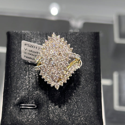 V-starburst - 10KY - 2.00ctw #7 - Natural Diamond - 32017
