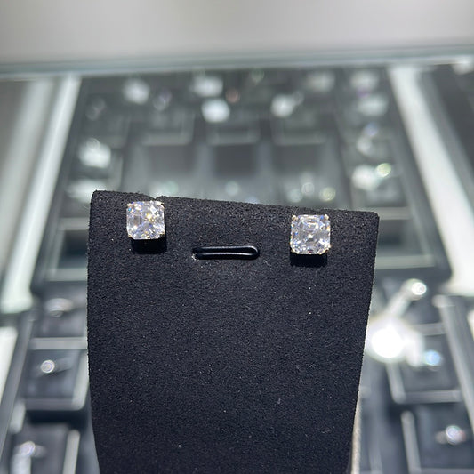 Asscher earrings - 14KY - 4ctw D VVS1 - Moissanite - 32220