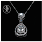 Pear necklace 1 - 14k white gold - 11002
