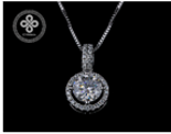 Halo necklace 1 - 14k white gold - 11004