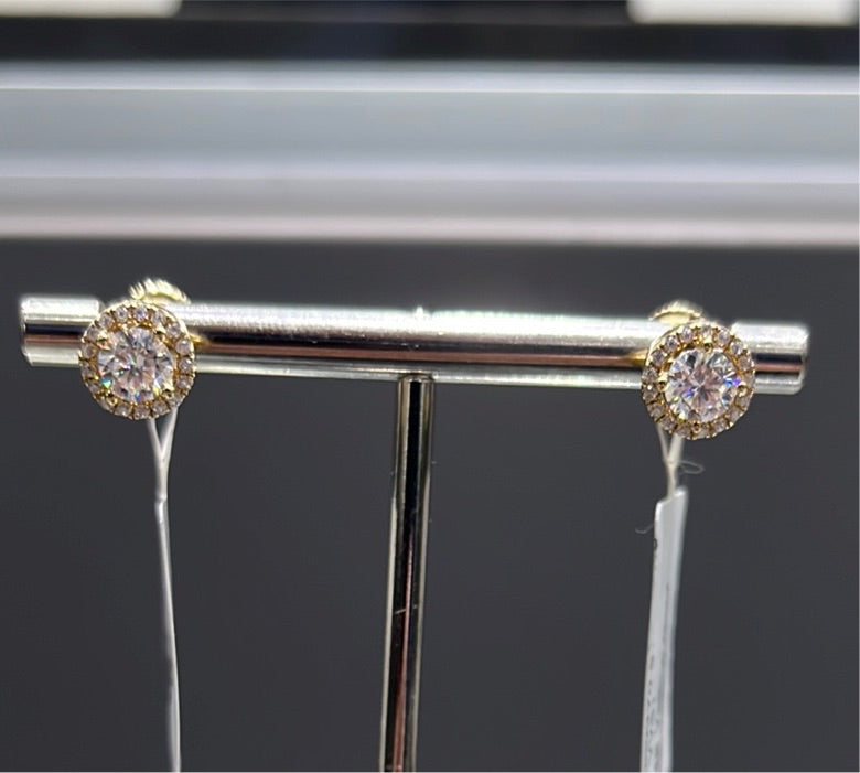 Halo Earrings 0.5 - 14k yellow gold - 10003Y0.5