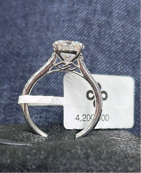 Suih w/stone 2 - 14k white gold - 13088W2