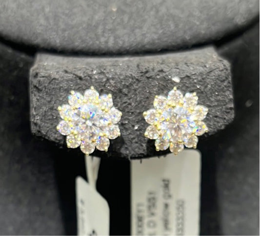 Flower Earrings 1 - 14k yellow gold - 10006Y1